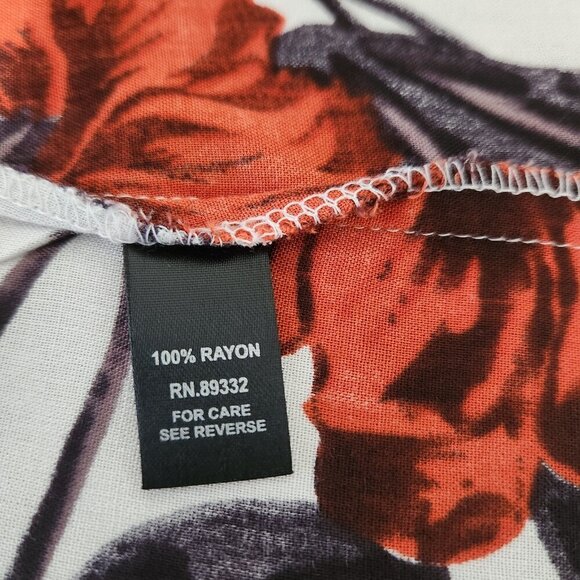 Cassee's Size S Floral Print Colorful Short Puff Sleeve Boho Women's Top Blouse - Picture 6 of 7